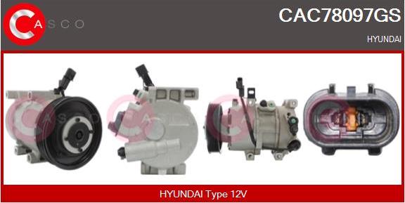 Casco CAC78097GS - Компресор, кондиціонер autocars.com.ua