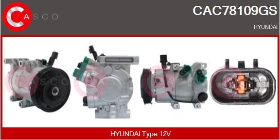Casco CAC78109GS - Компресор, кондиціонер autocars.com.ua