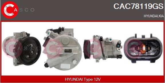 Casco CAC78119GS - Компресор, кондиціонер autocars.com.ua