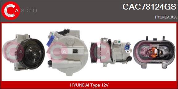 Casco CAC78124GS - Компресор, кондиціонер autocars.com.ua