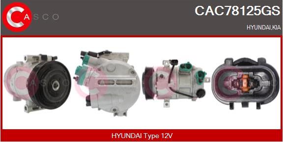 Casco CAC78125GS - Компресор, кондиціонер autocars.com.ua