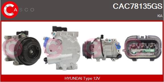 Casco CAC78135GS - Компресор, кондиціонер autocars.com.ua