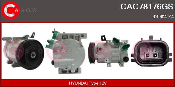 Casco CAC78176GS - Компресор, кондиціонер autocars.com.ua