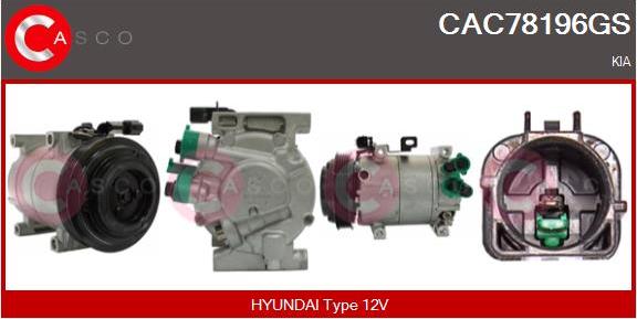 Casco CAC78196GS - Компресор, кондиціонер autocars.com.ua
