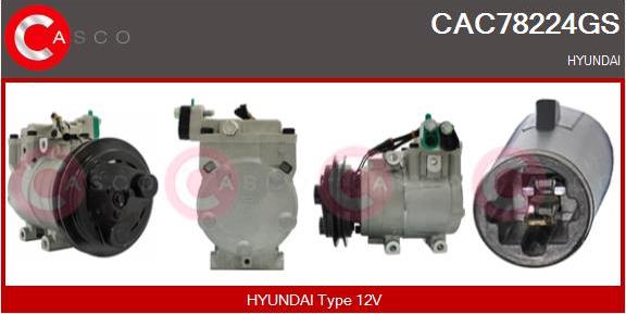Casco CAC78224GS - Компресор, кондиціонер autocars.com.ua