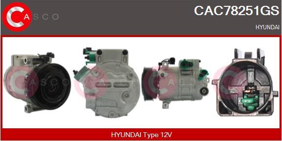 Casco CAC78251GS - Компресор, кондиціонер autocars.com.ua