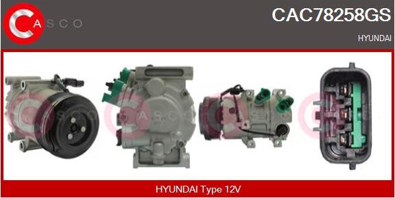 Casco CAC78258GS - Компресор, кондиціонер autocars.com.ua
