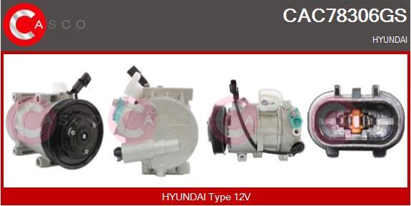 Casco CAC78306GS - Компресор, кондиціонер autocars.com.ua