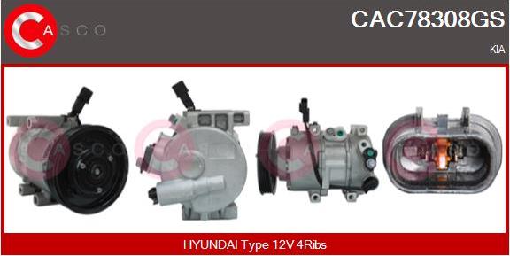Casco CAC78308GS - Компресор, кондиціонер autocars.com.ua