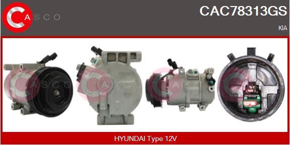 Casco CAC78313GS - Компресор, кондиціонер autocars.com.ua