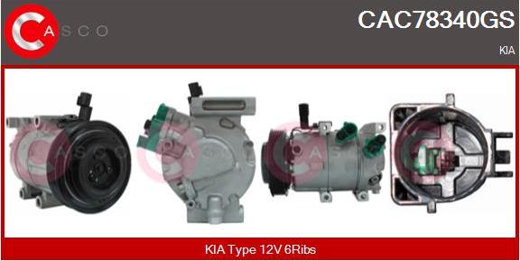 Casco CAC78340GS - Компресор, кондиціонер autocars.com.ua