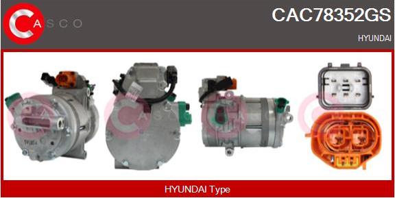 Casco CAC78352GS - Компресор, кондиціонер autocars.com.ua