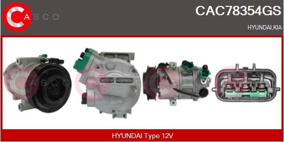 Casco CAC78354GS - Компресор, кондиціонер autocars.com.ua