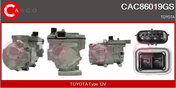 Casco CAC86019GS - Компресор, кондиціонер autocars.com.ua