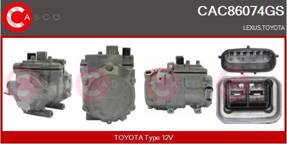 Casco CAC86074GS - Компресор, кондиціонер autocars.com.ua