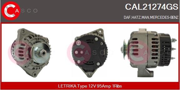 Casco CAL21274GS - Генератор autocars.com.ua