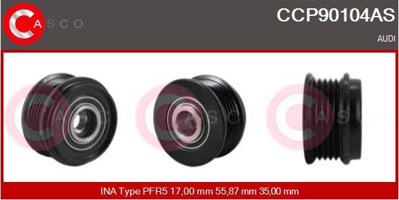 Casco CCP90104AS - Шкив генератора, муфта avtokuzovplus.com.ua