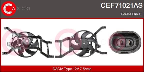 Casco CEF71021AS - Електродвигун, вентилятор радіатора autocars.com.ua