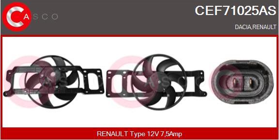 Casco CEF71025AS - Електродвигун, вентилятор радіатора autocars.com.ua