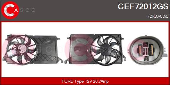 Casco CEF72012GS - Электродвигатель, вентилятор радиатора avtokuzovplus.com.ua