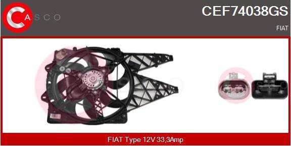 Casco CEF74038GS - Электродвигатель, вентилятор радиатора avtokuzovplus.com.ua