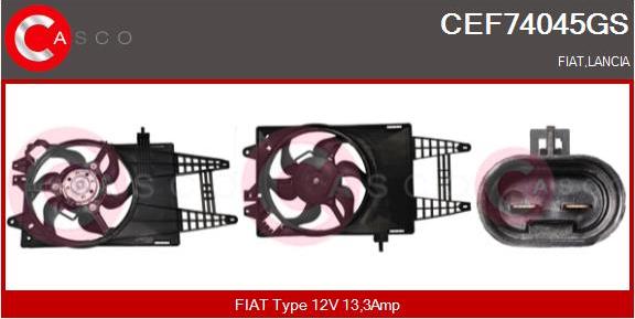 Casco CEF74045GS - Електродвигун, вентилятор радіатора autocars.com.ua