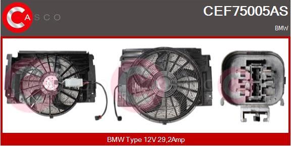 Casco CEF75005AS - Електродвигун, вентилятор радіатора autocars.com.ua