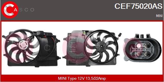 Casco CEF75020AS - Электродвигатель, вентилятор радиатора autodnr.net