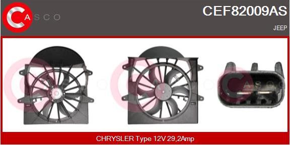 Casco CEF82009AS - Електродвигун, вентилятор радіатора autocars.com.ua