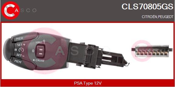 Casco CLS70805GS - Перемикач управління, сист. регулювання швидкості autocars.com.ua