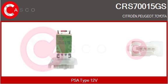 Casco CRS70015GS - Опір, реле, вентилятор салону autocars.com.ua