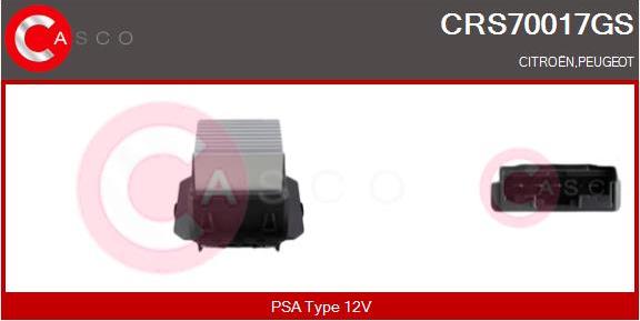 Casco CRS70017GS - Опір, реле, вентилятор салону autocars.com.ua