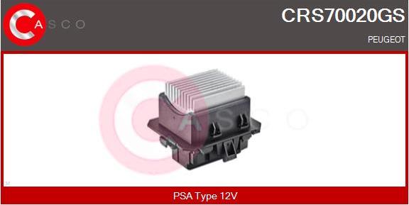 Casco CRS70020GS - Опір, реле, вентилятор салону autocars.com.ua