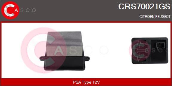 Casco CRS70021GS - Опір, реле, вентилятор салону autocars.com.ua