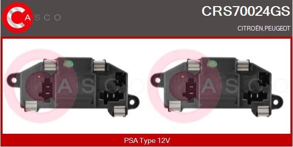 Casco CRS70024GS - Опір, реле, вентилятор салону autocars.com.ua