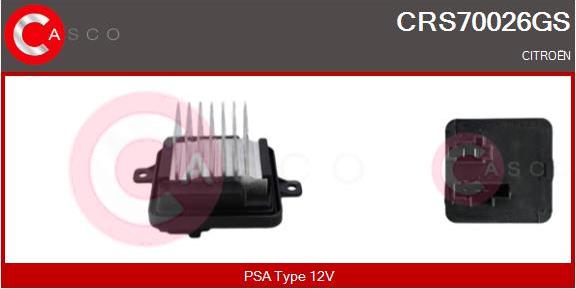 Casco CRS70026GS - Опір, реле, вентилятор салону autocars.com.ua