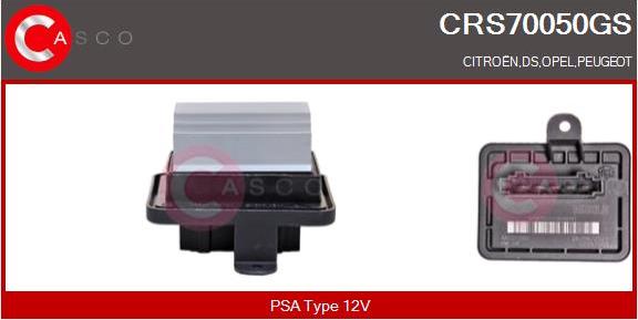 Casco CRS70050GS - Опір, реле, вентилятор салону autocars.com.ua