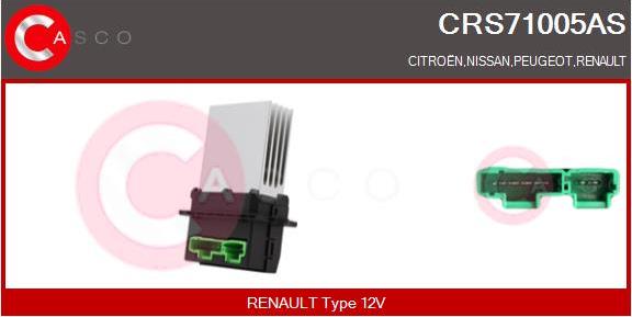 Casco CRS71005AS - Опір, реле, вентилятор салону autocars.com.ua