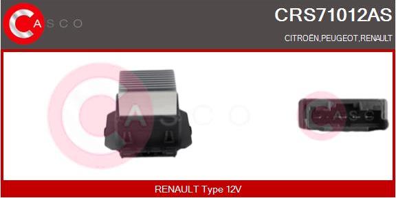 Casco CRS71012AS - Опір, реле, вентилятор салону autocars.com.ua