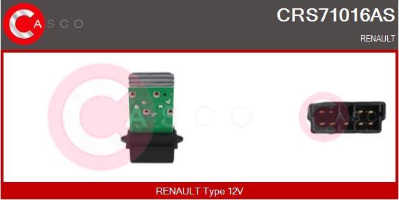 Casco CRS71016AS - Опір, реле, вентилятор салону autocars.com.ua