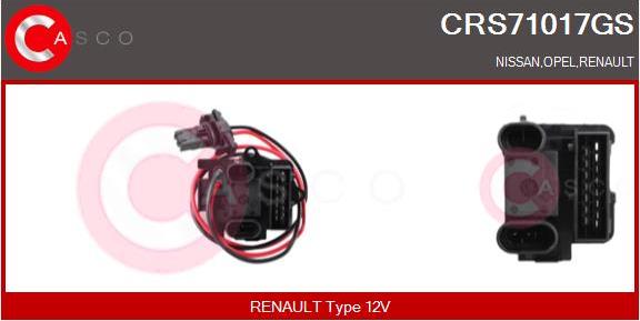 Casco CRS71017GS - Опір, реле, вентилятор салону autocars.com.ua