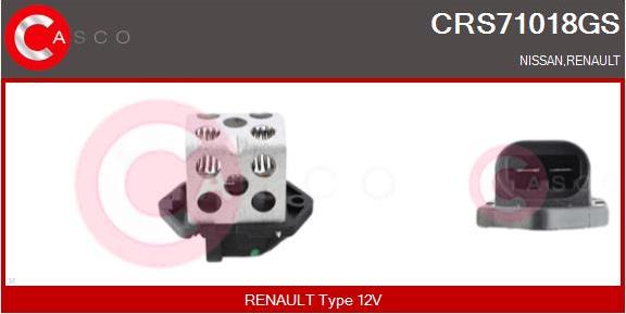 Casco CRS71018GS - Додатковий резистор, електромотор - вентилятор радіатора autocars.com.ua