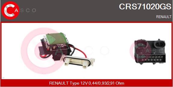 Casco CRS71020GS - Опір, реле, вентилятор салону autocars.com.ua