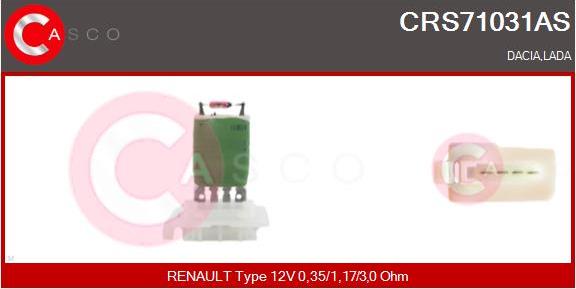 Casco CRS71031AS - Опір, реле, вентилятор салону autocars.com.ua