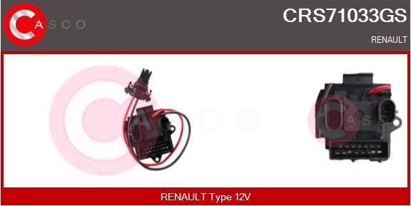 Casco CRS71033GS - Опір, реле, вентилятор салону autocars.com.ua