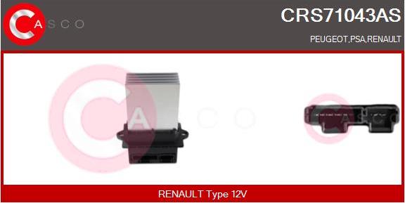 Casco CRS71043AS - Опір, реле, вентилятор салону autocars.com.ua