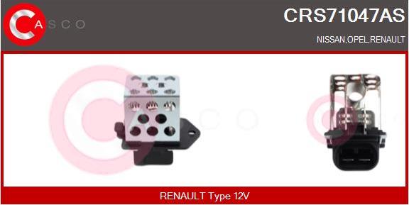 Casco CRS71047AS - Додатковий резистор, електромотор - вентилятор радіатора autocars.com.ua