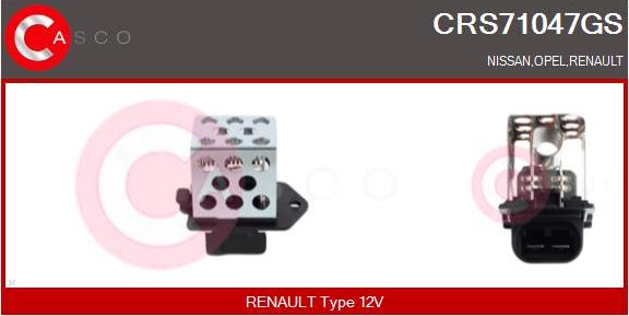 Casco CRS71047GS - Додатковий резистор, електромотор - вентилятор радіатора autocars.com.ua