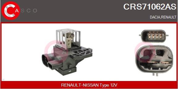 Casco CRS71062AS - Дополнительный резистор, электромотор - вентилятор радиатора avtokuzovplus.com.ua