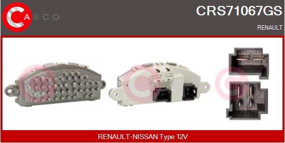 Casco CRS71067GS - Опір, реле, вентилятор салону autocars.com.ua